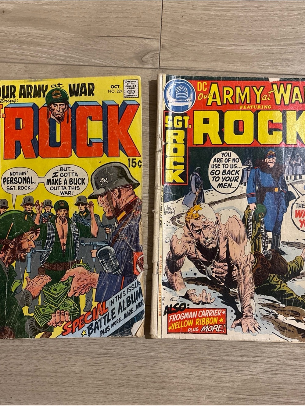 LOT of 2 OUR ARMY AT WAR FEATURING SGT. ROCK #224 #246 Comic Books 1970-72